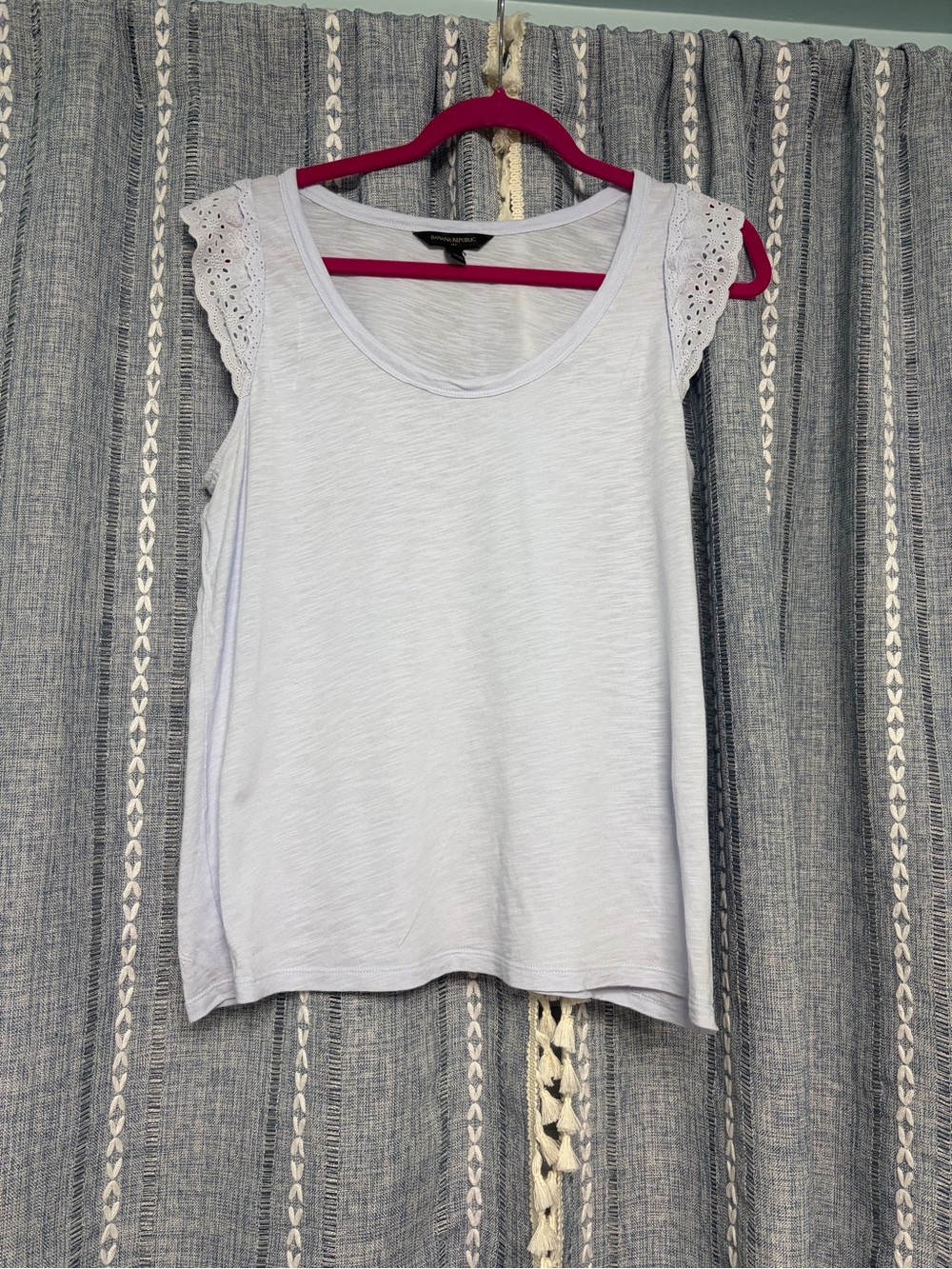 Banana Republic Blue Eyelet Sleeve Tee